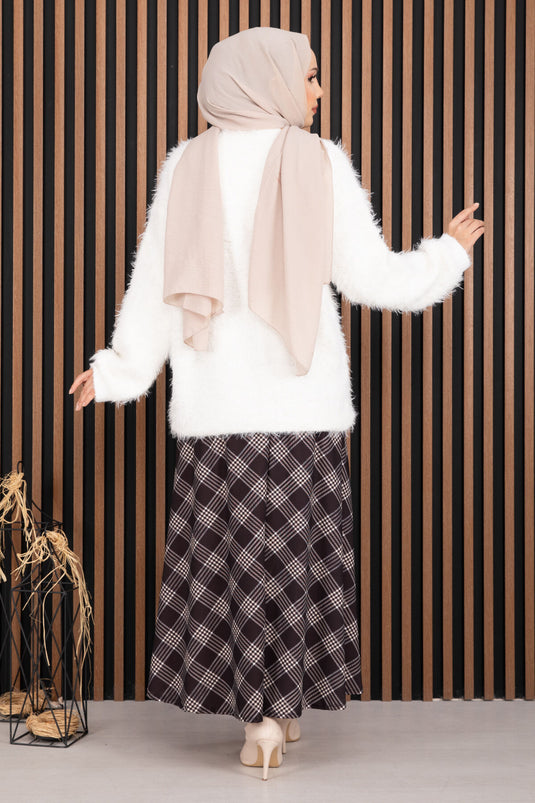 Pull en maille douce et texturée, écru