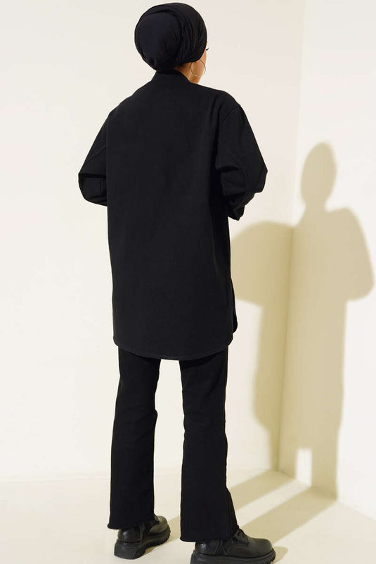 Sökük Model Ceket Siyah