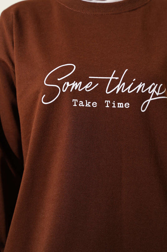 Something Printed Two Rope Tunic Brown