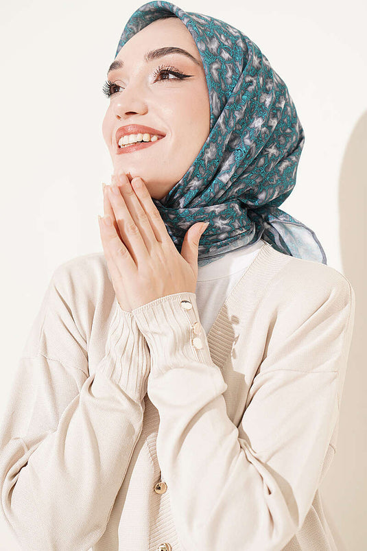 Autumn Breeze Scarf Petrol Green