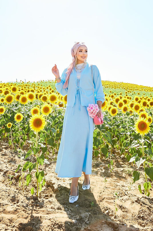 Spor Kimono Etekli Takım Bebe Mavisi