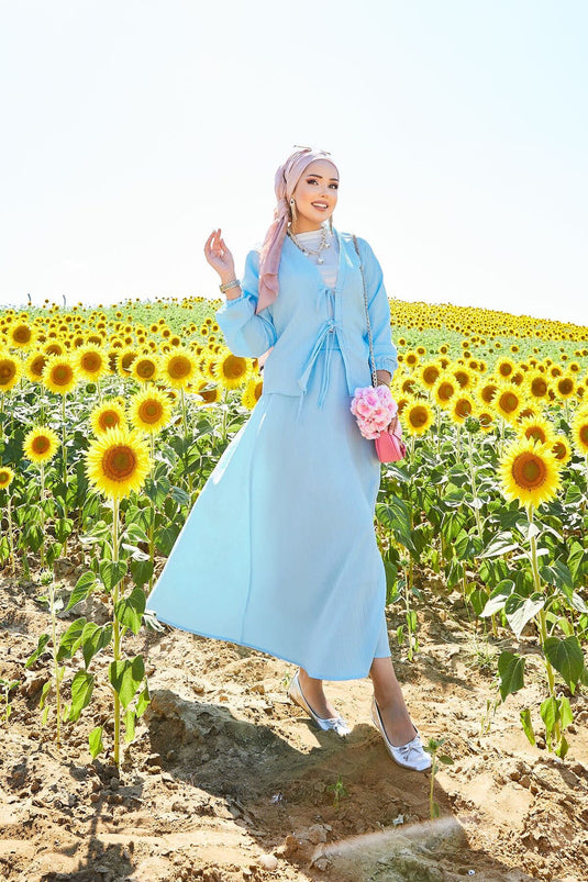 Spor Kimono Etekli Takım Bebe Mavisi