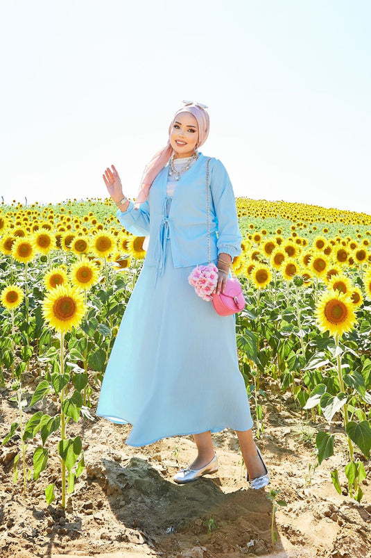 Spor Kimono Etekli Takım Bebe Mavisi