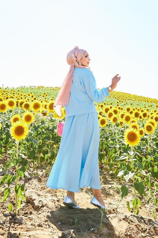 Spor Kimono Etekli Takım Bebe Mavisi