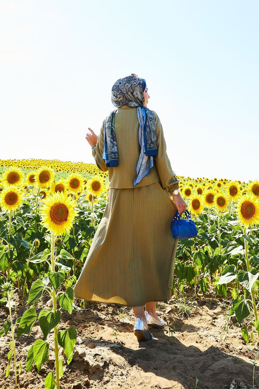 Spor Kimono Etekli Takım Haki