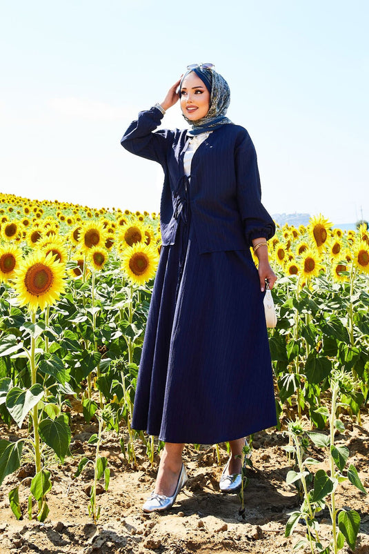 Spor Kimono Etekli Takım Lacivert