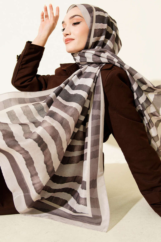 Stick Desen Lina Şal Bej