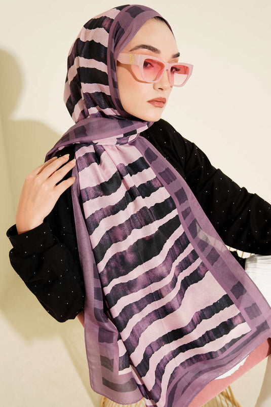 Stick Desen Lina Şal Lila