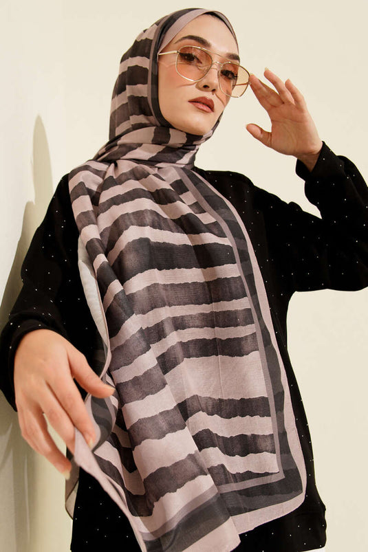 Écharpe Lina à motif bâtonnet, poudre