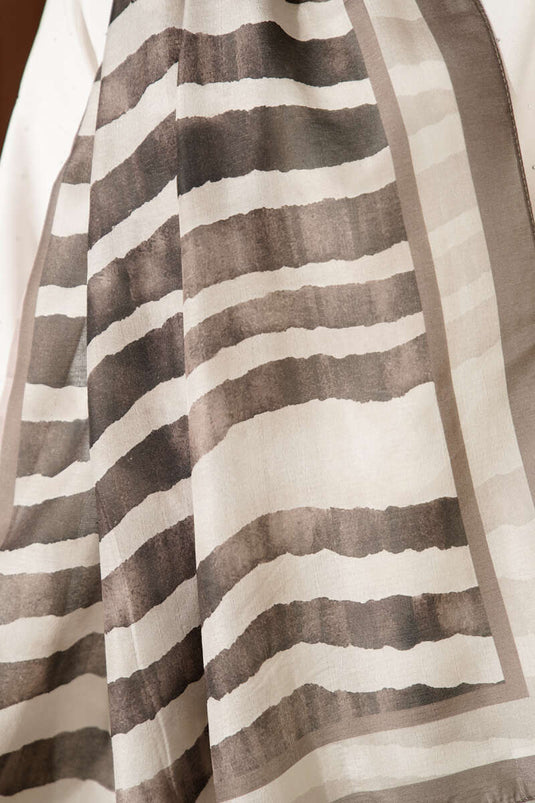 Stick Desen Lina Şal Soft Kahve