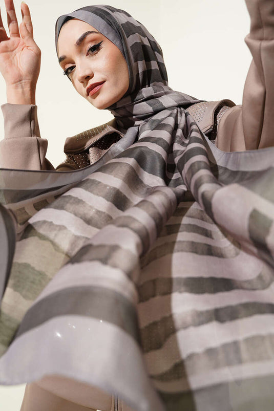 Écharpe Lina à motif bâtonnets, pierre