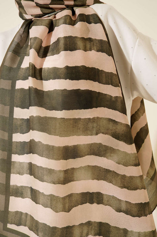 Écharpe Lina à motif bâtonnet Émeraude