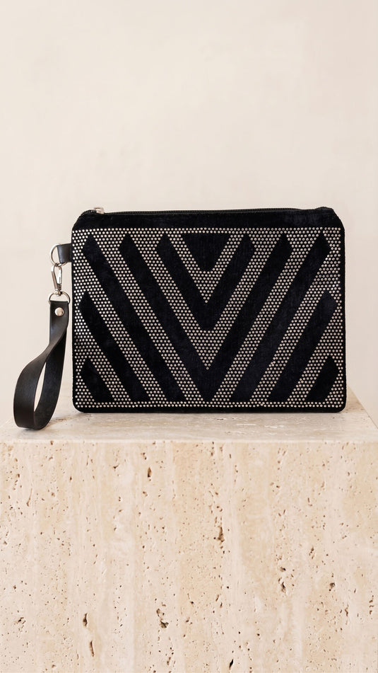 Stilize Steendetail Clutch Tas -134