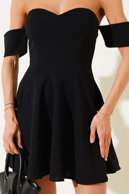 Robe mini bustier en crêpe