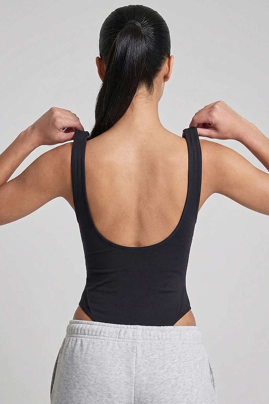 String Çıtçıtlı Body Siyah