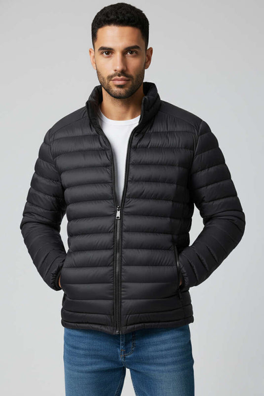 Doudoune imperméable noire pour homme