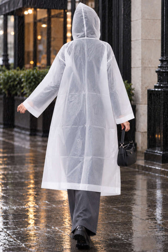 White Waterproof Raincoat