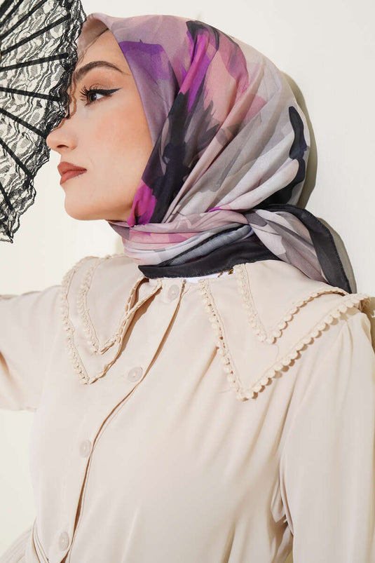 Water Shadow Patterned Scarf Violet