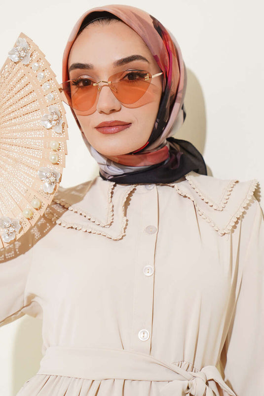 Schal mit Wasserschattenmuster, Orange