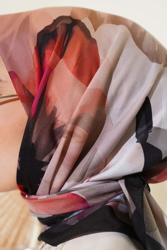 Schal mit Wasserschattenmuster, Orange