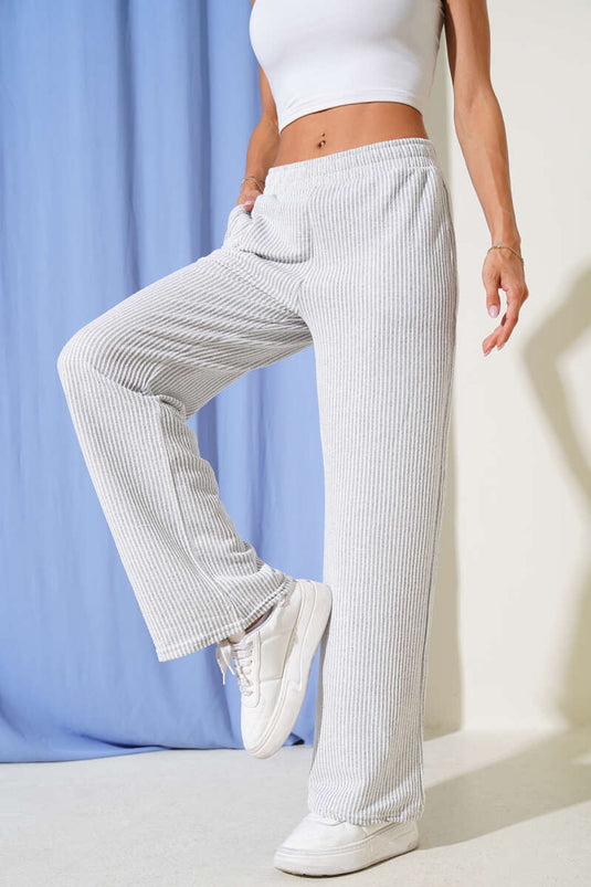 بنطال ووترواي ذو الخصر المطاطي، رمادي