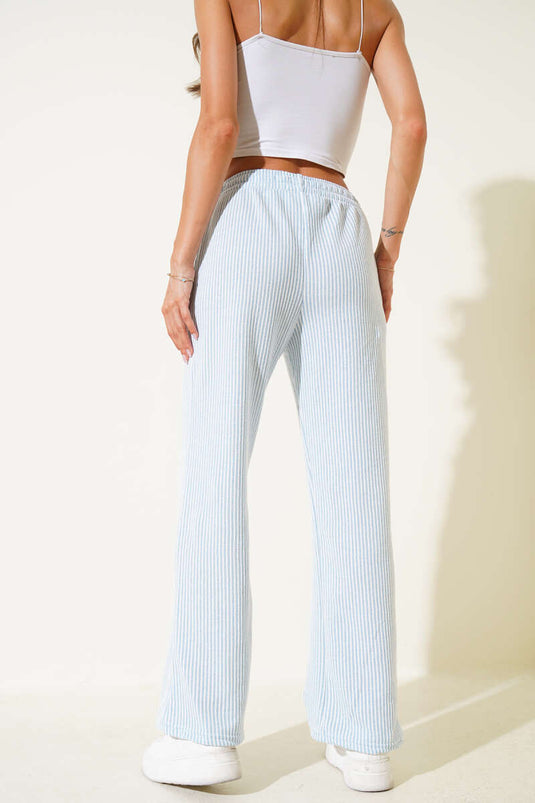 بنطال ووترواي ذو الخصر المطاطي، أزرق