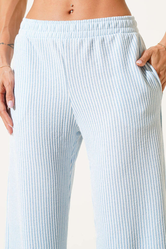 بنطال ووترواي ذو الخصر المطاطي، أزرق