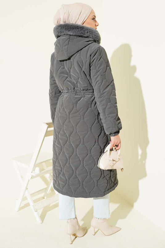 Giacca trapuntata con cerniera Waterway, grigio fumo