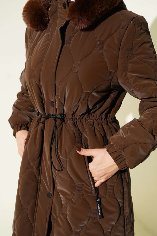 Giacca trapuntata con cerniera Waterway, caffè