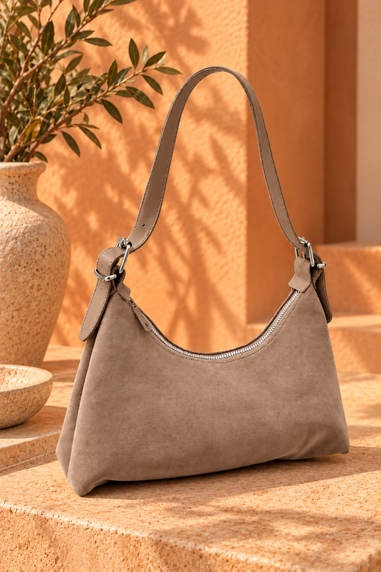 Süet Baget Çanta Camel