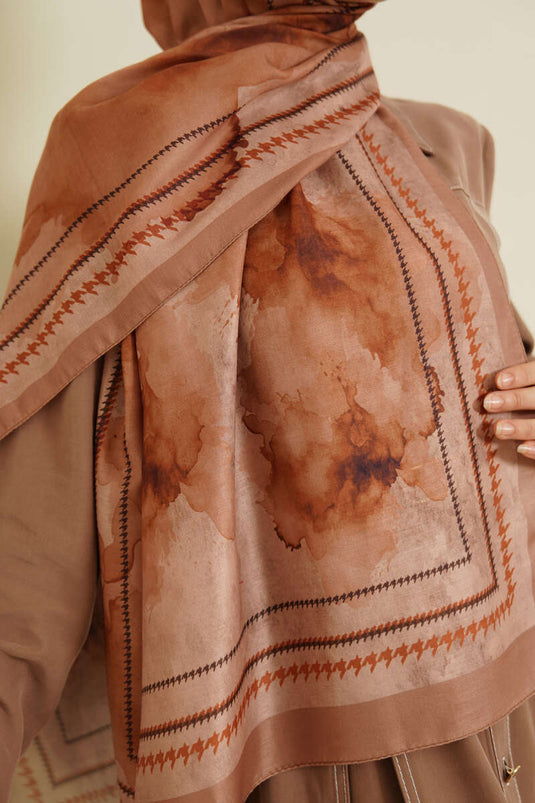 Moist Paint Pattern Soft Shawl Latte