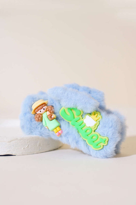 Boucle à loquet en peluche douce bleu