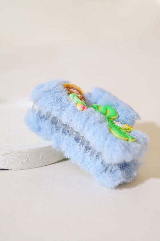 Boucle à loquet en peluche douce bleu