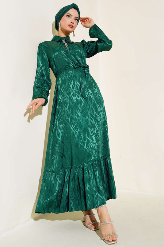 Stone Detailed Dress Green