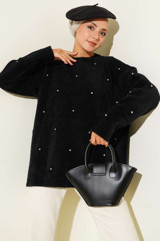 سترة لحية بتفاصيل حجرية سوداء