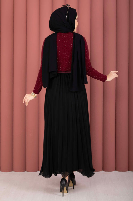 Body sable avec détails en pierre bordeaux