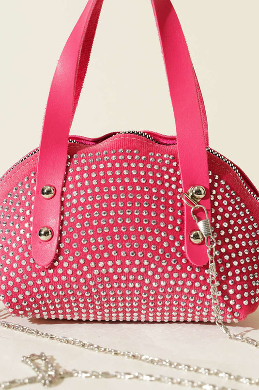 Stone-Embroidered Mini Bag Fuchsia