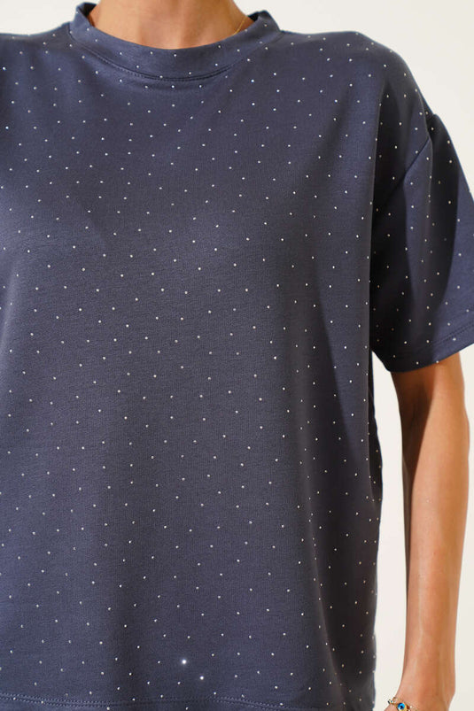 Taş Kristal T-shirt Kayrak Grisi