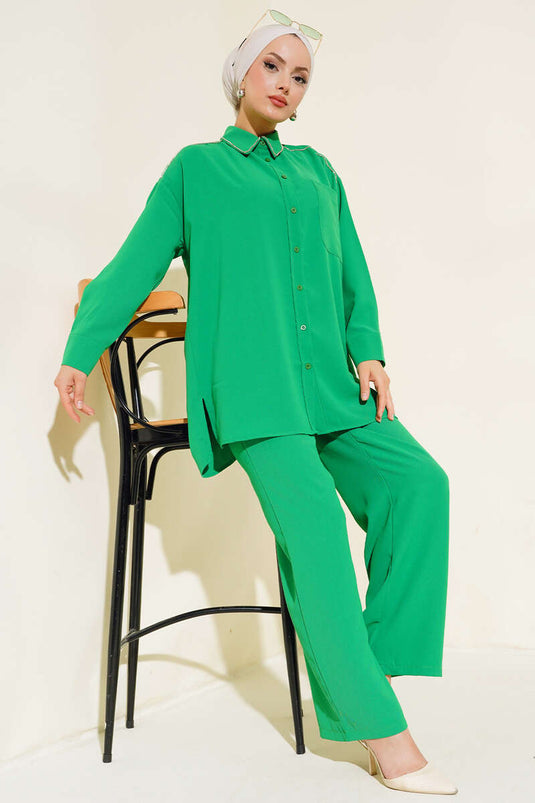 Costume double avec rayures en pierre Benetton