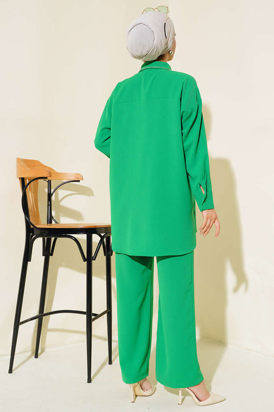 Costume double avec rayures en pierre Benetton