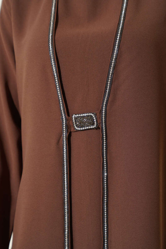 Stone Row Detailed Two Piece Mink Suit