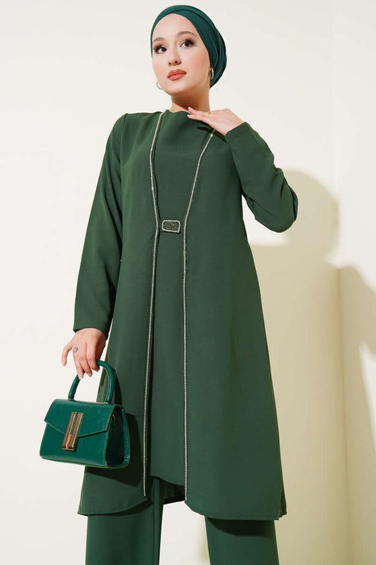 Stone Row Detailed Two Piece Set Green