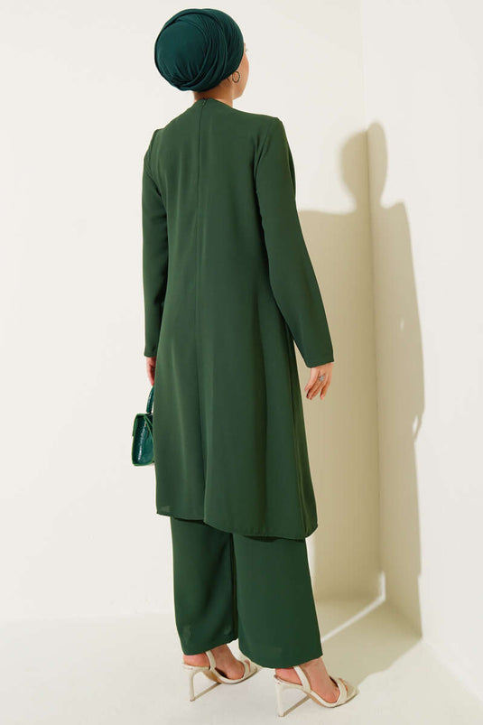 Stone Row Detailed Two Piece Set Green