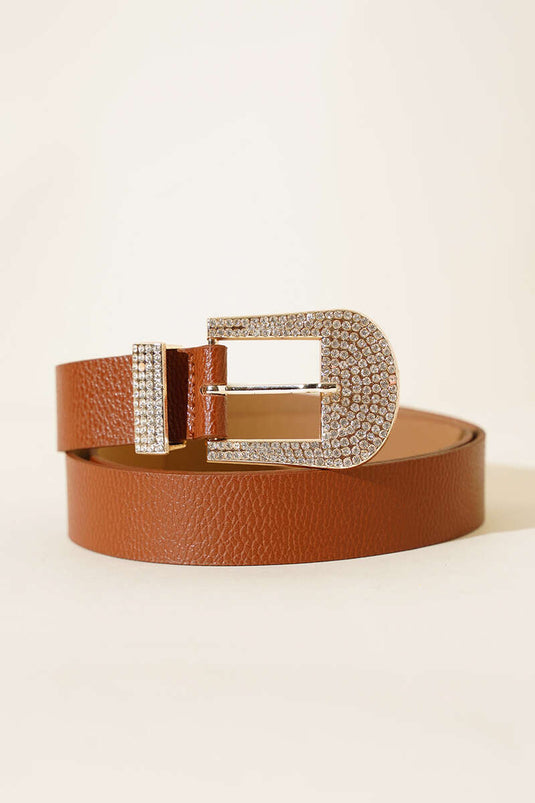 Ceinture ornée de pierres couleur fauve