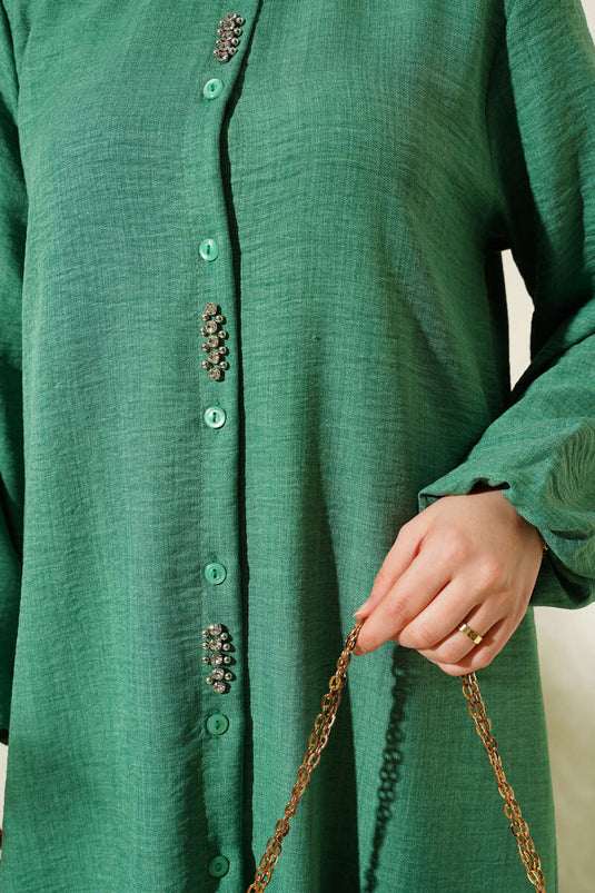 Taş Süslemeli Uzun Tunikli İkili Takım Benetton