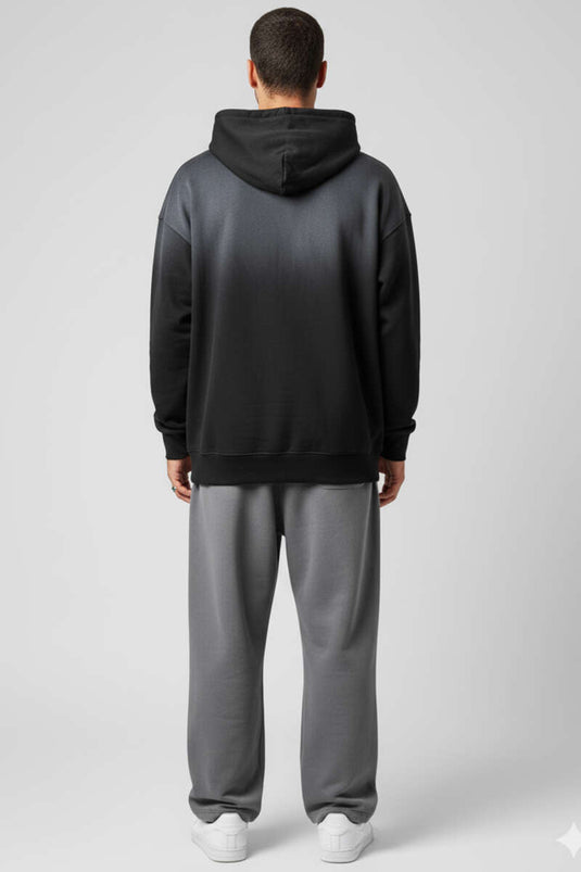 Sweat à capuche pour homme avec motif de meulage, noir