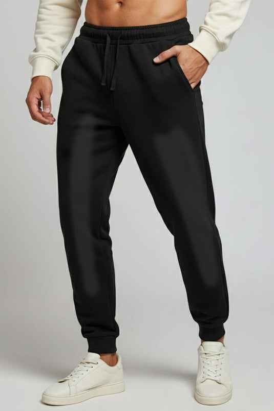 Stone Washed Jogger Men's Sweatpants Black