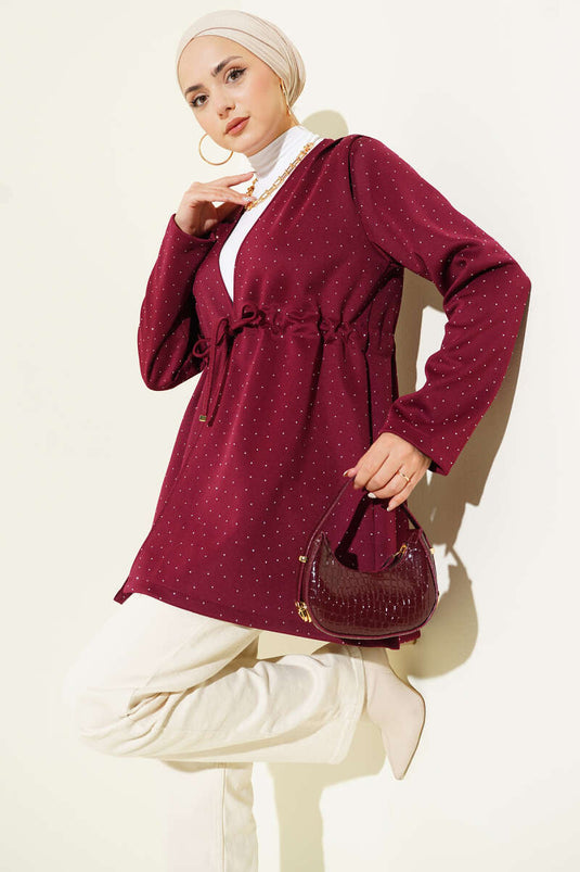 كيمونو غوص نفق الخصر المحجر بورجوندي