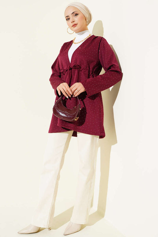 كيمونو غوص نفق الخصر المحجر بورجوندي