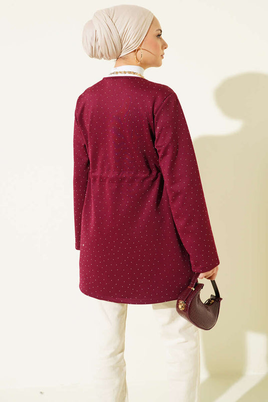 كيمونو غوص نفق الخصر المحجر بورجوندي